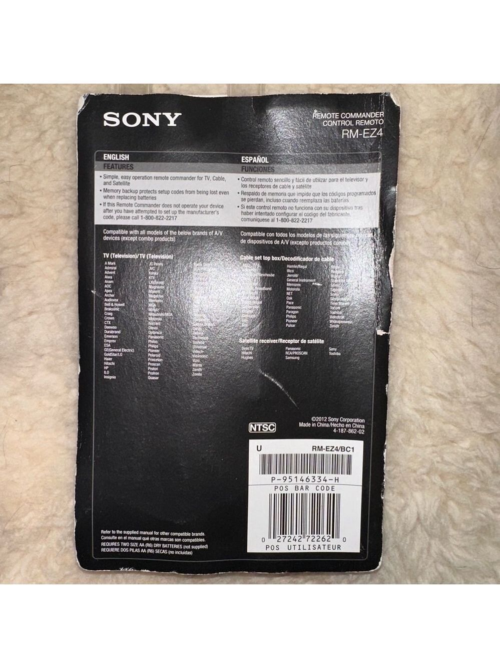 NOS 2012 SONY RM-EZ4 Big Large Button Universal Remote Control 2 Devices - Picture 3 of 6
